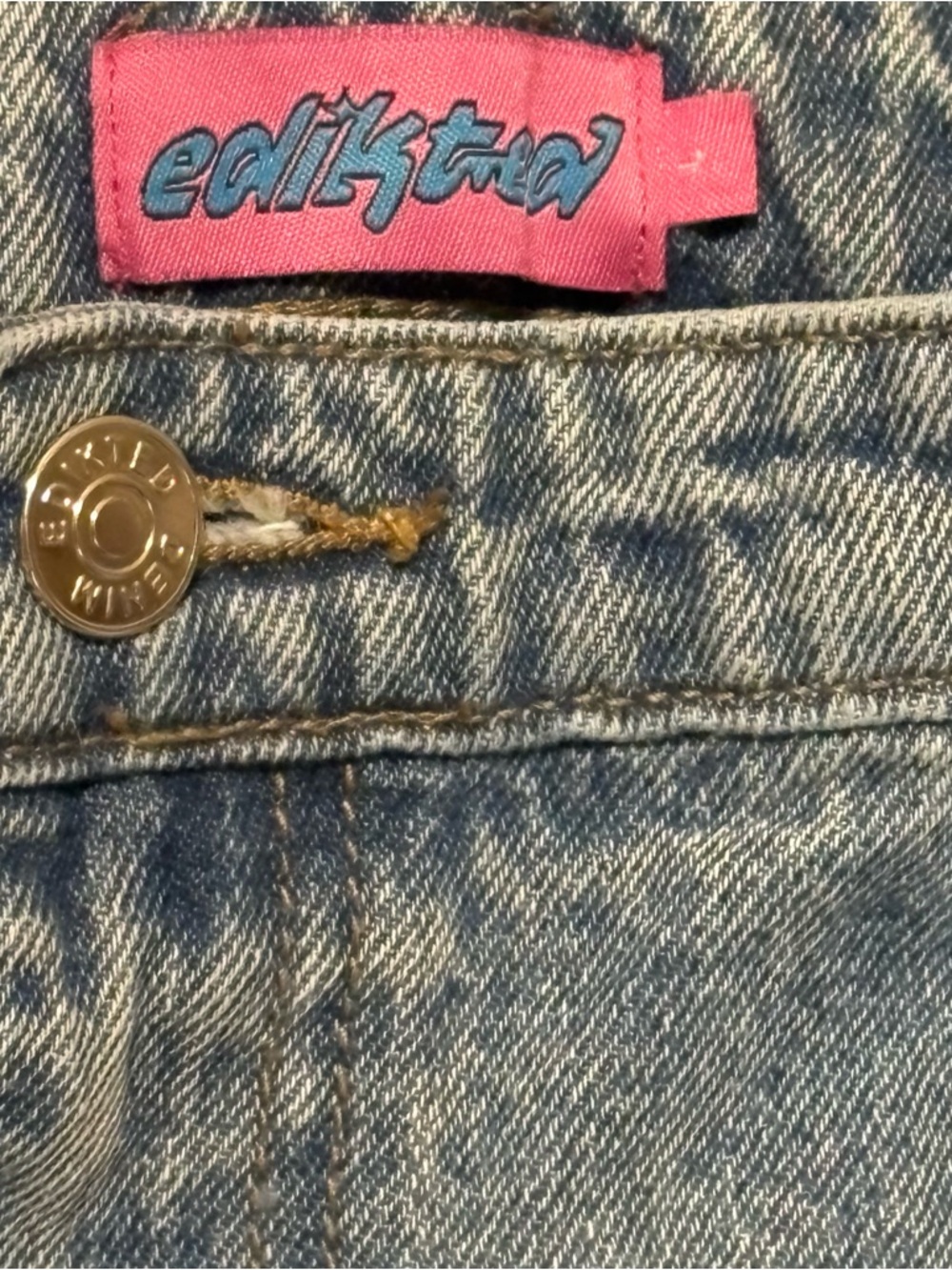 Edikted Blue Denim Wide Leg Jeans